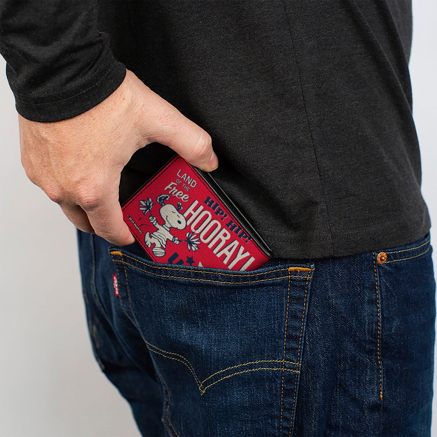Bi-Fold Wallet - Peanuts Gang AMERICAN SUMMER Poses Red/Blue/White