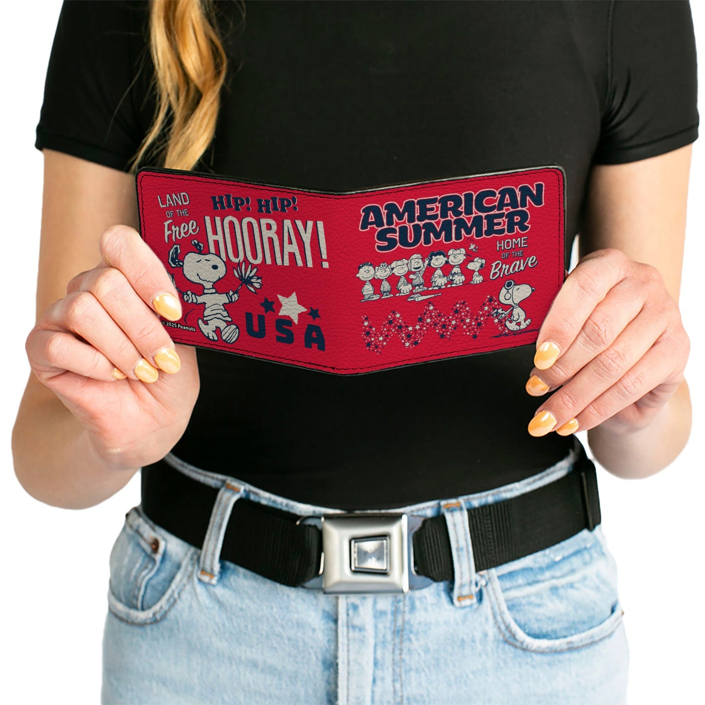 Bi-Fold Wallet - Peanuts Gang AMERICAN SUMMER Poses Red/Blue/White