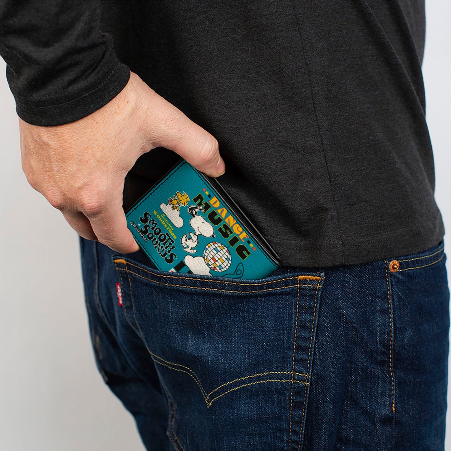 Bi-Fold Wallet - Peanuts Gang DANCE MUSIC Poses and Quotes Blue/Multi Color