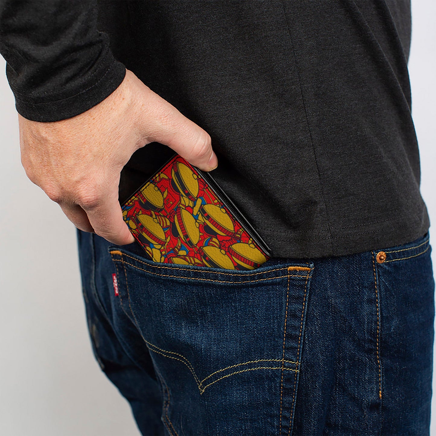 Bi-Fold Wallet - MMPR Power Rangers Retro Alpha 5 Pose Stacked
