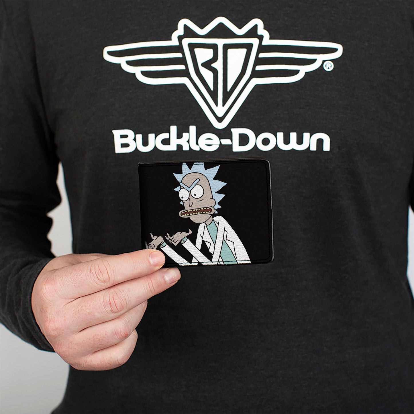 Bi-Fold Wallet - Rick and Morty Pose Blocks Black + Blue