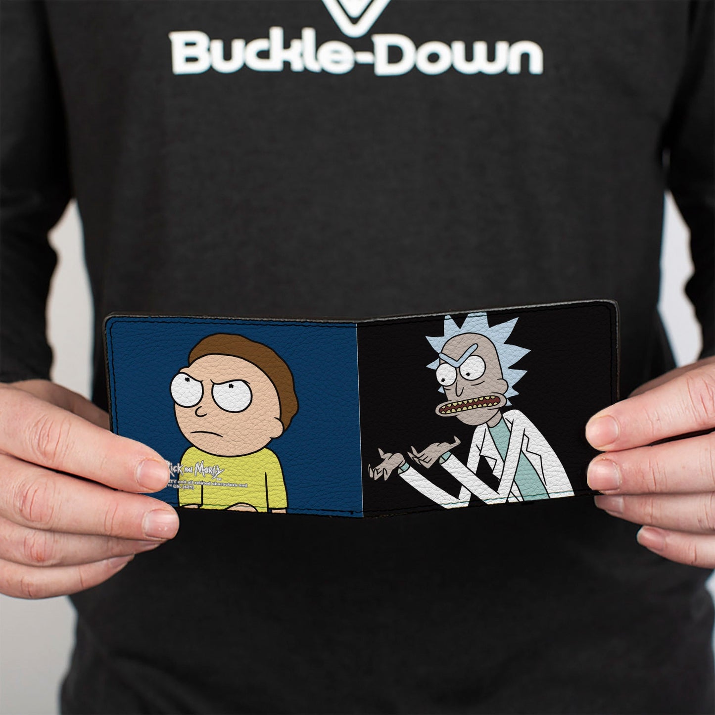 Bi-Fold Wallet - Rick and Morty Pose Blocks Black + Blue