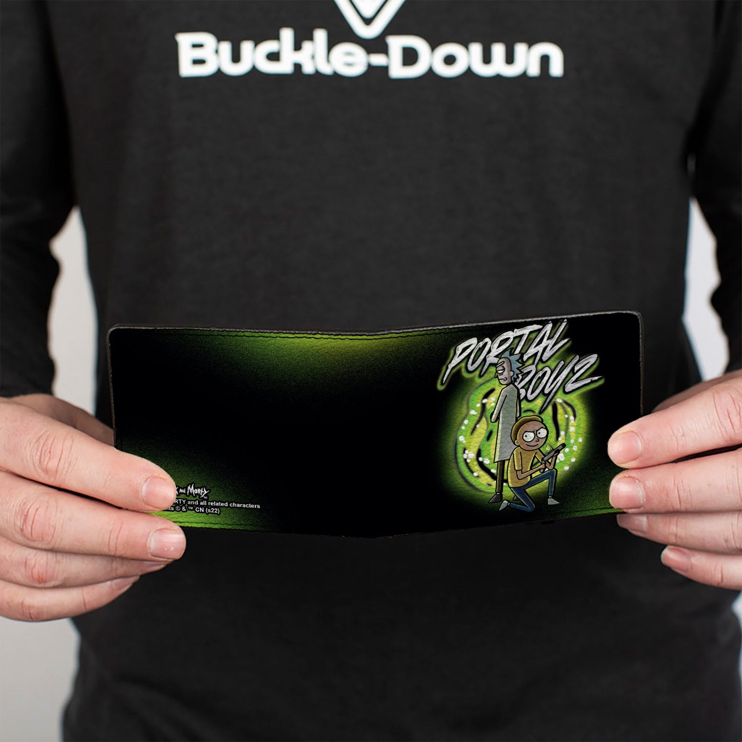 Bi-Fold Wallet - Rick and Morty PORTAL BOYZ Pose Black/Greens