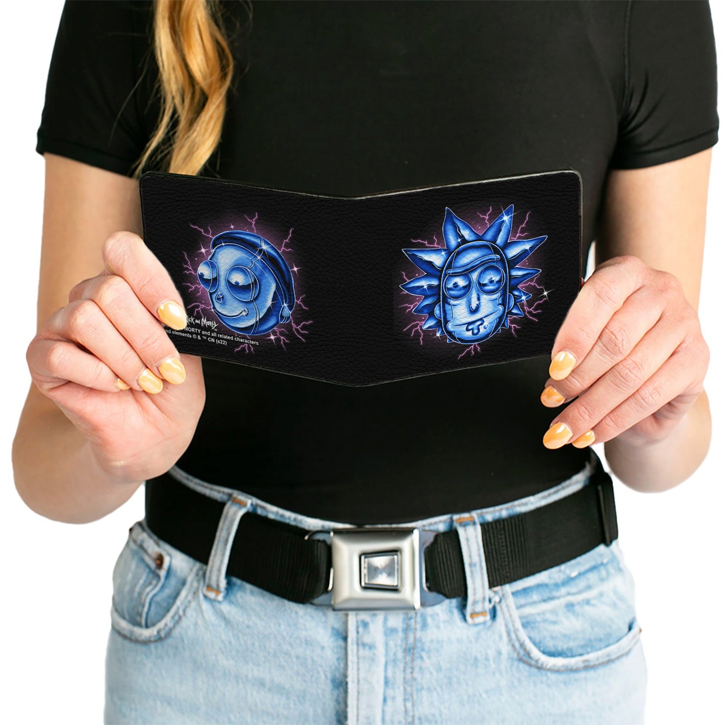 Bi-Fold Wallet - Rick and Morty Electric Faces Black/Blues