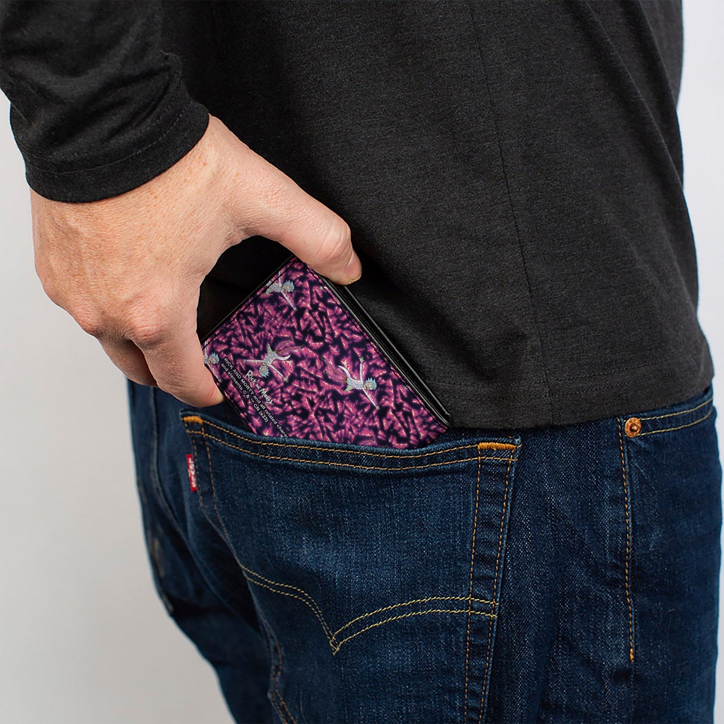 Bi-Fold Wallet - Rick and Morty Flaming Rick Scattered Poses Flames
