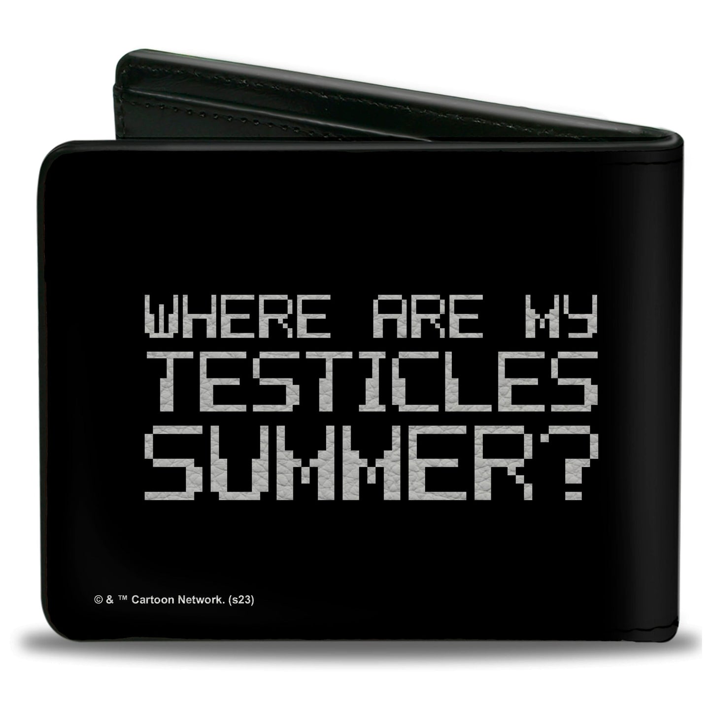 Bi-Fold Wallet - Rick and Morty Snuffles Pose and Quote Black/White/Blues