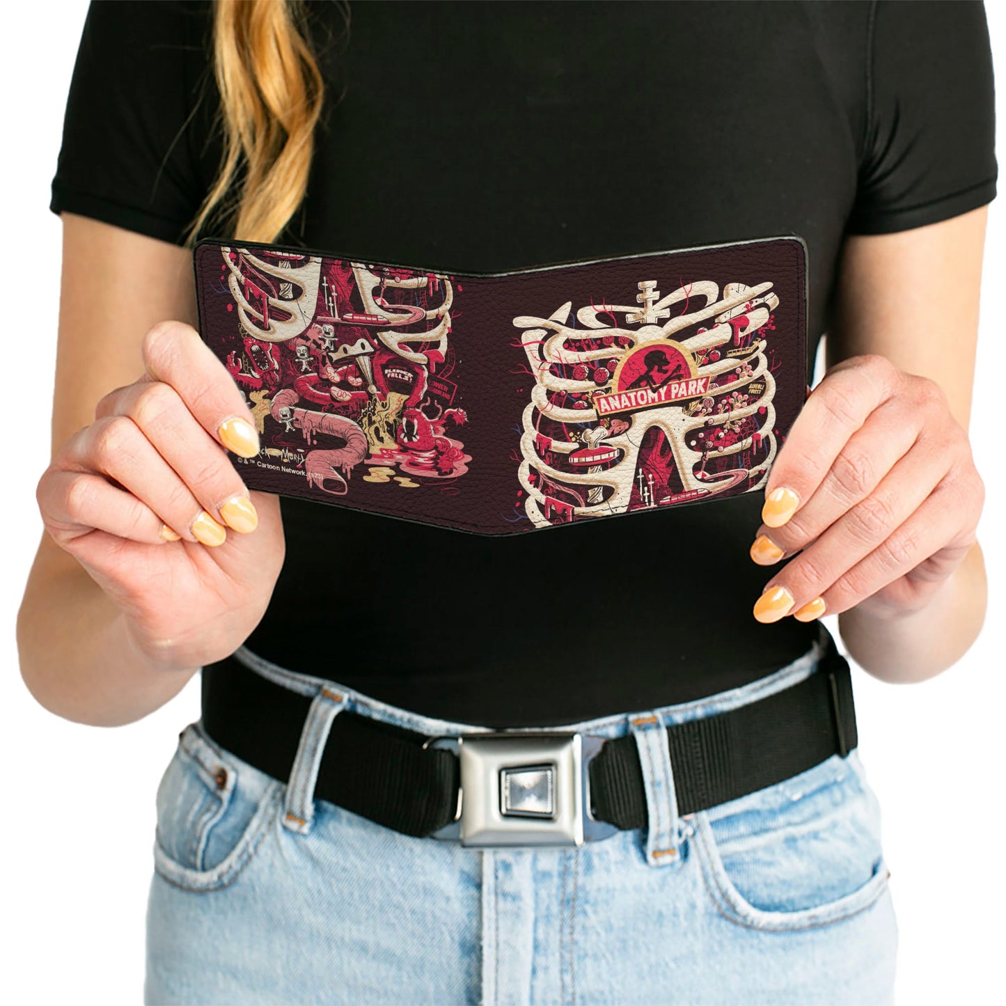 Bi-Fold Wallet - Rick and Morty ANATOMY PARK Rib Cage Scene Black