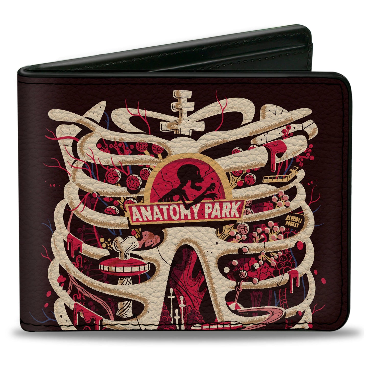 Bi-Fold Wallet - Rick and Morty ANATOMY PARK Rib Cage Scene Black