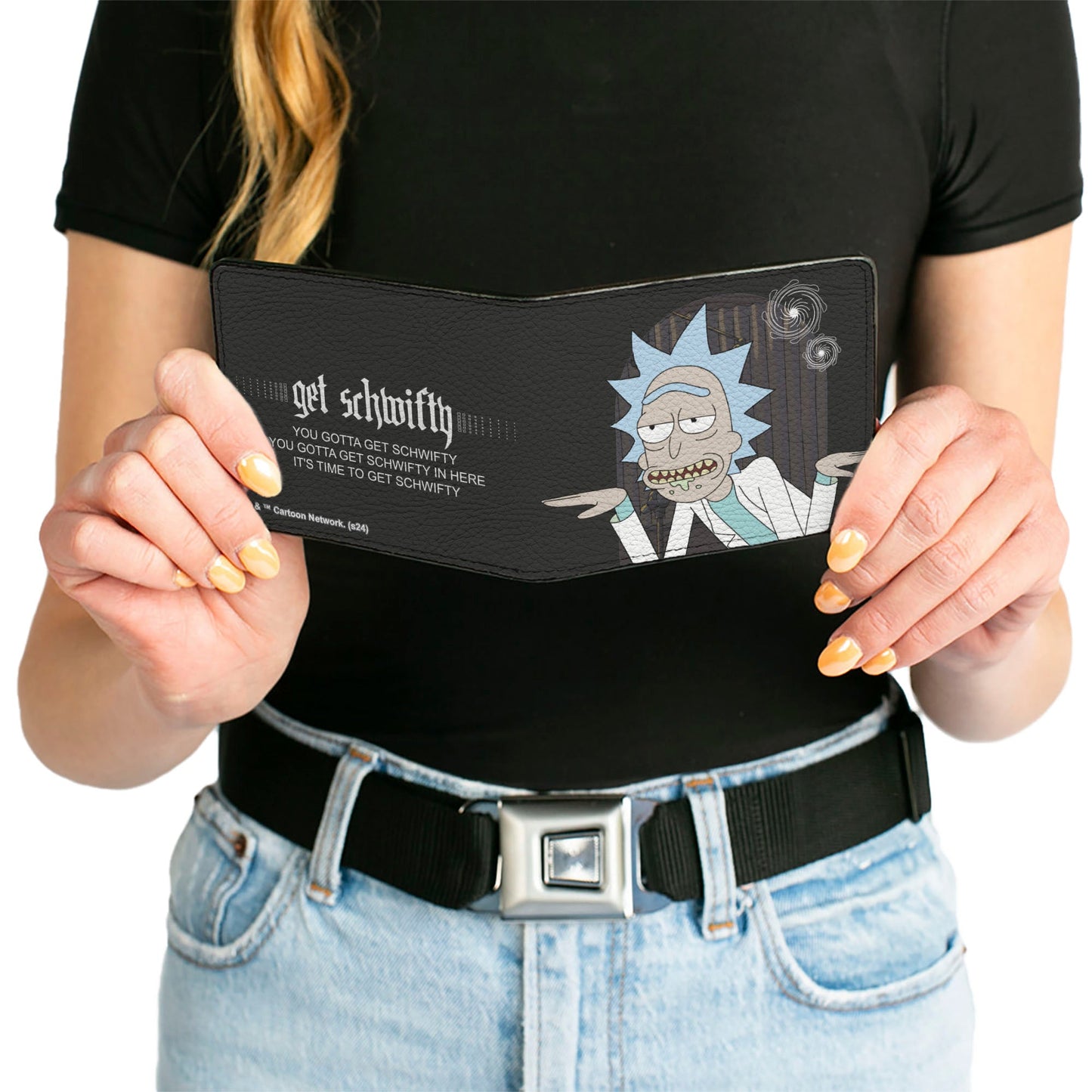 Bi-Fold Wallet - Rick and Morth Rick GET SCHWIFTY Quotes Black/White