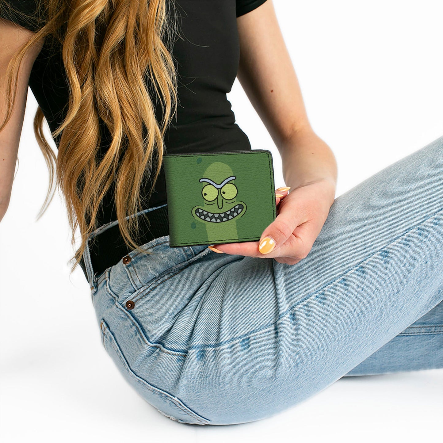 Bi-Fold Wallet - Rick and Morty Pickle Rick Grinning Greens