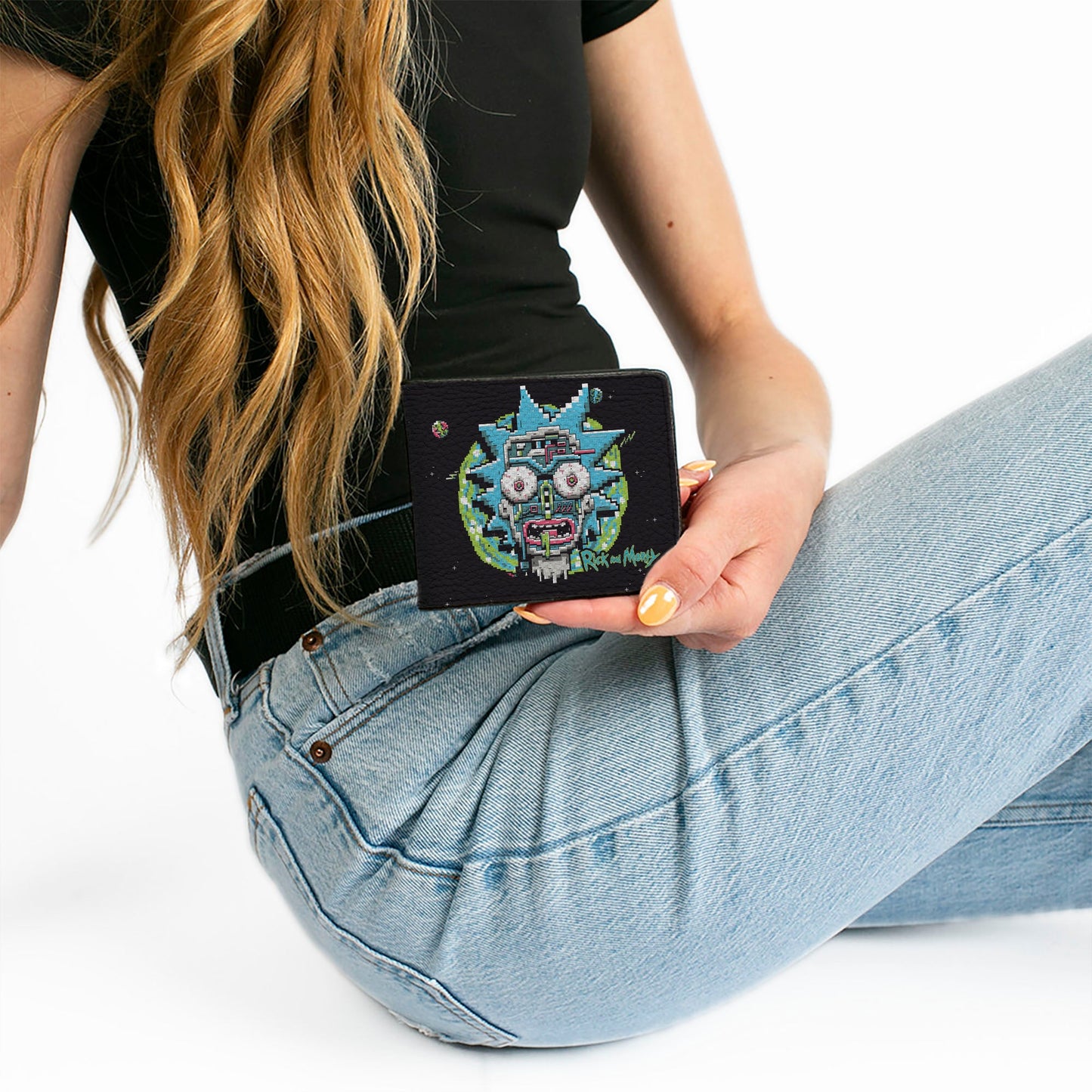 Bi-Fold Wallet - Rick and Morty 8-Bit Faces