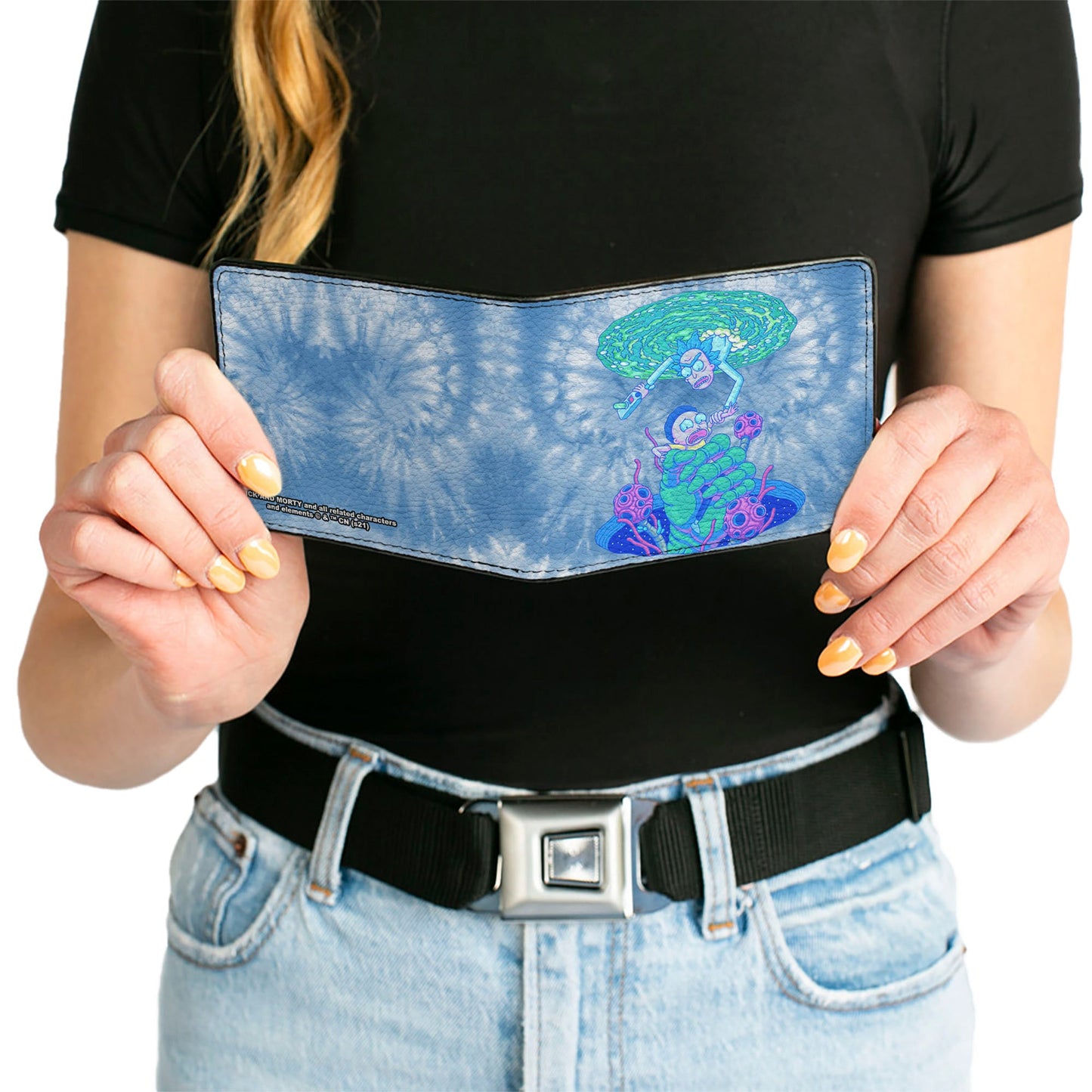 Bi-Fold Wallet - Rick and Morty Circuit Faces Portal Gun
