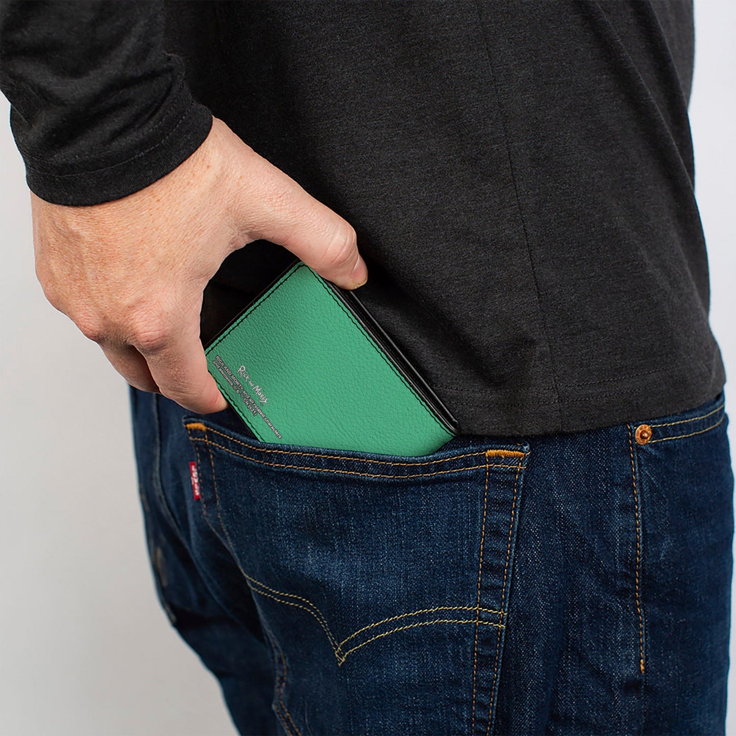Bi-Fold Wallet - RICK AND MORTY Floating Portal Pose Turquoise/Blue