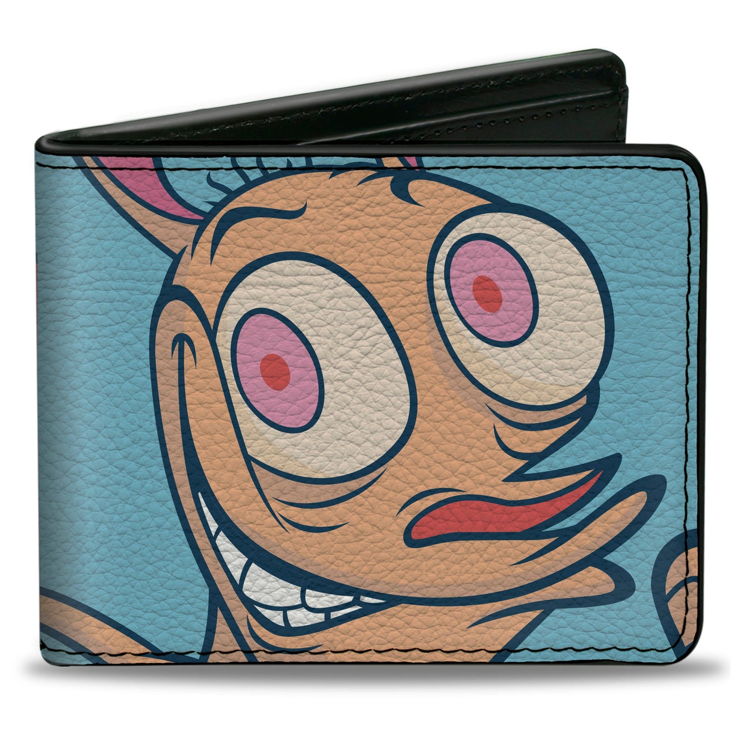 Bi-Fold Wallet - Ren & Stimpy Character Face Close-Ups Light Blue