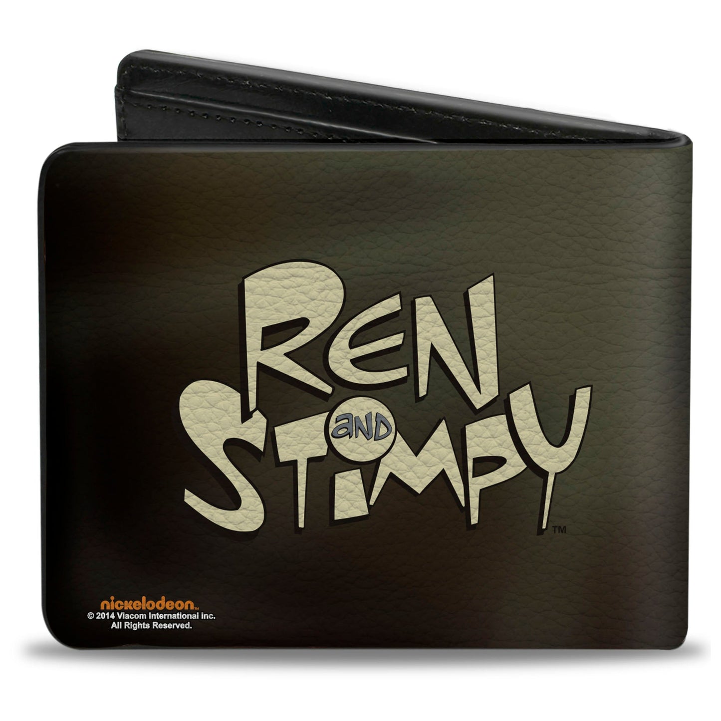 Bi-Fold Wallet - Powdered Toastman CLING TENACIOUSLY TO MY BUTTOCKS! + REN AND STIMPY Logo Black