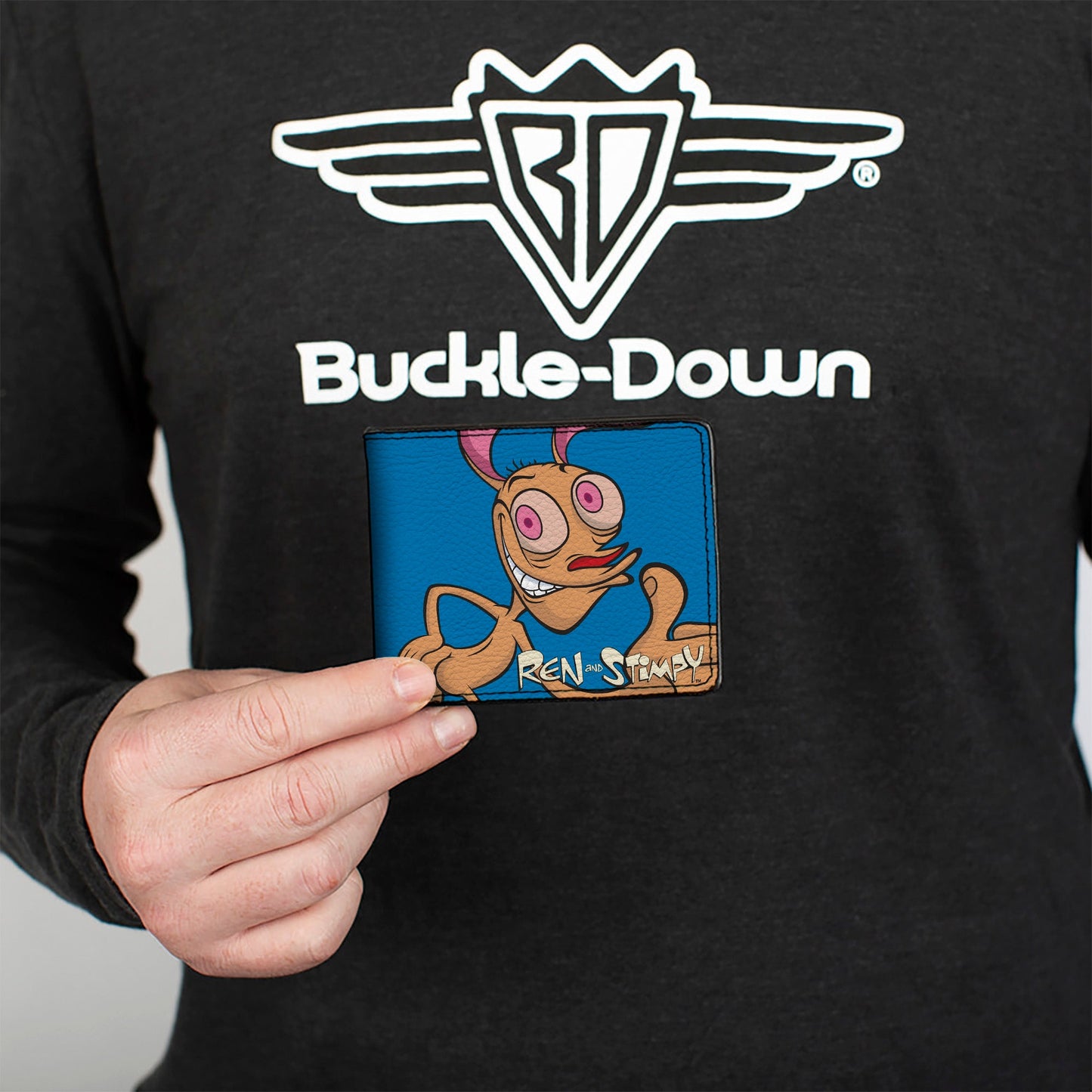 Bi-Fold Wallet - The Ren & Stimpy Show Ren and Stimpy Behind Pose Blue
