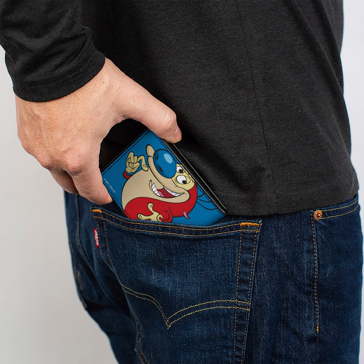 Bi-Fold Wallet - The Ren & Stimpy Show Ren and Stimpy Behind Pose Blue