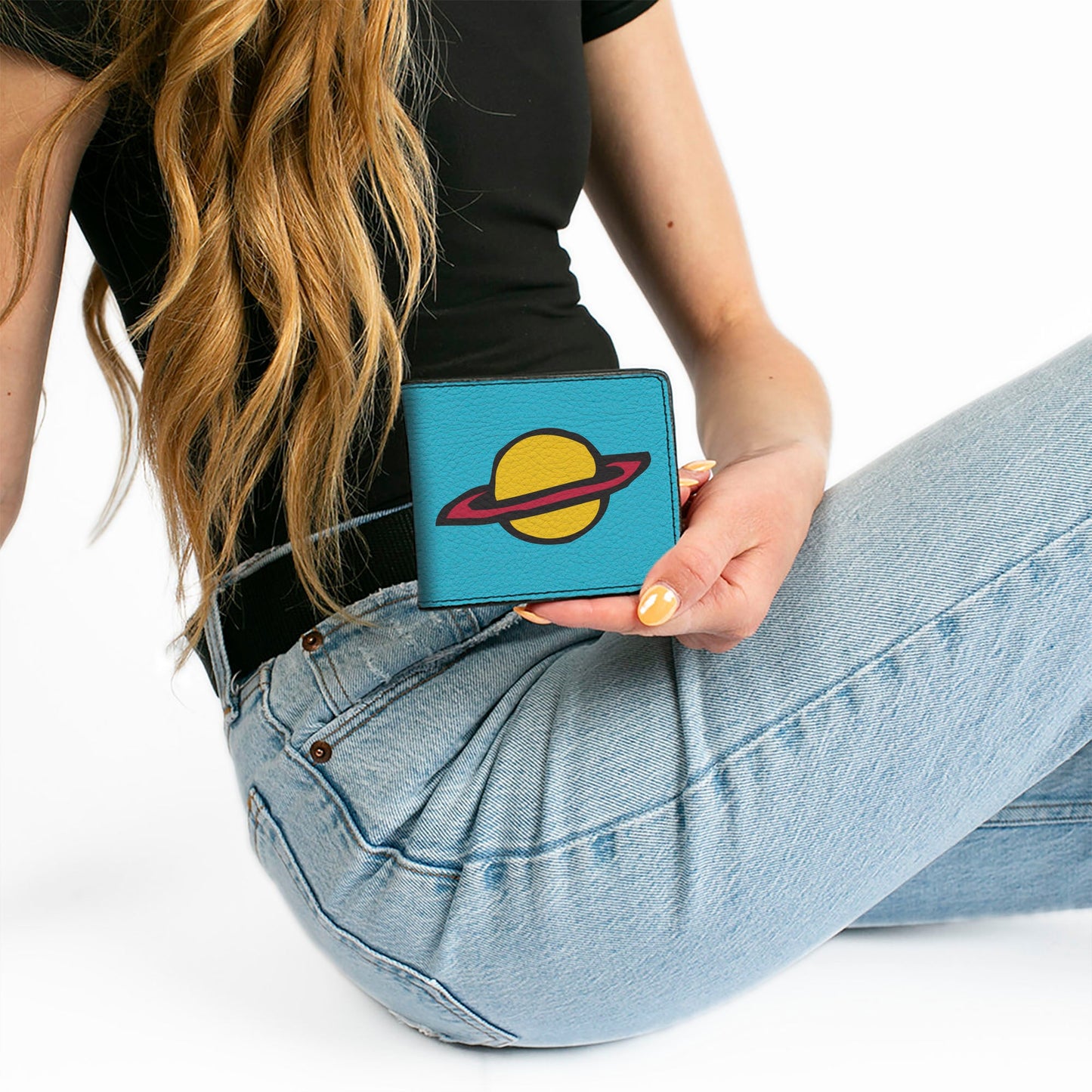 Bi-Fold Wallet - Rugrats Chuckie Saturn Shirt Icon Blue
