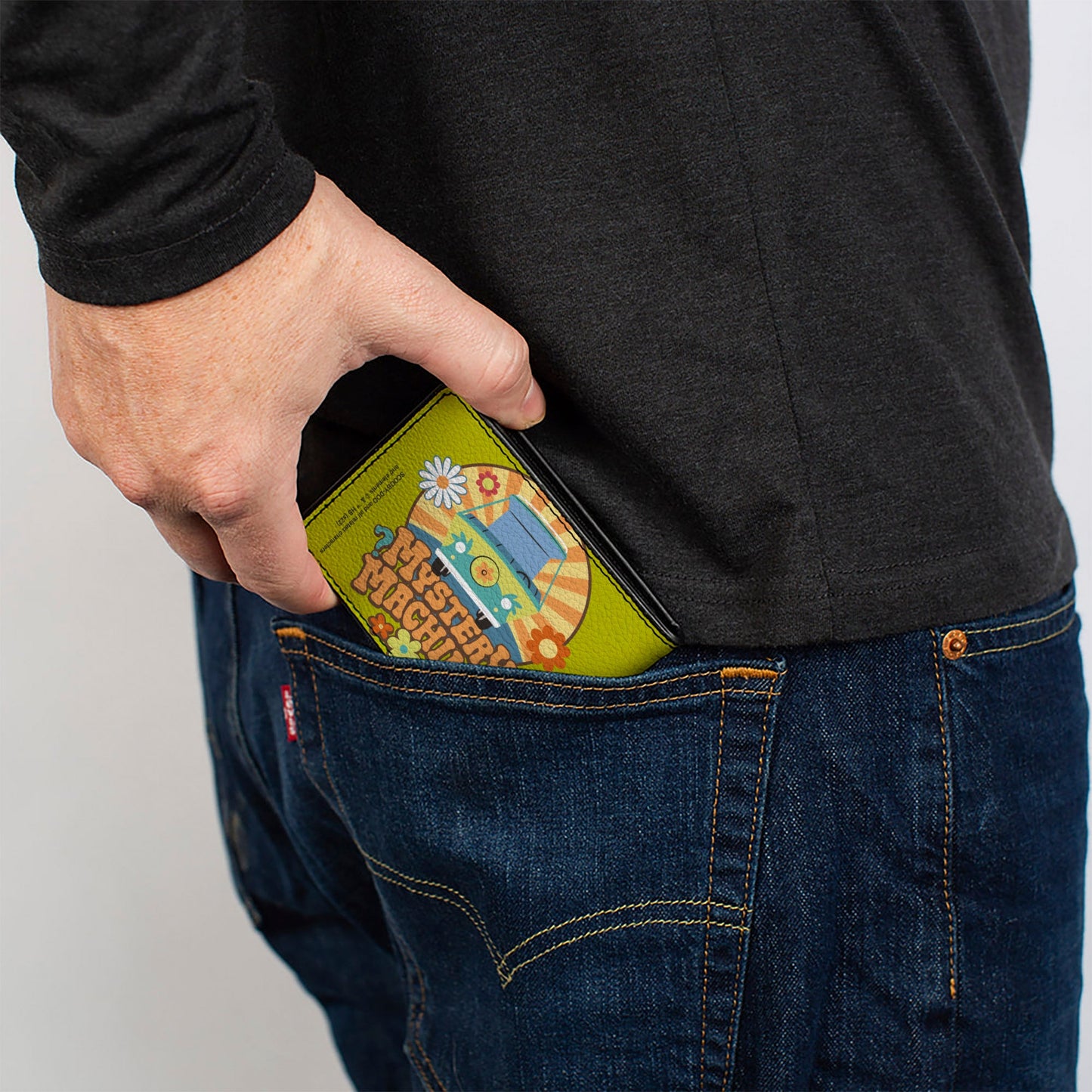Bi-Fold Wallet - Scooby Doo MYSTERY MACHINE Sun Rays and Flowers Icon Green