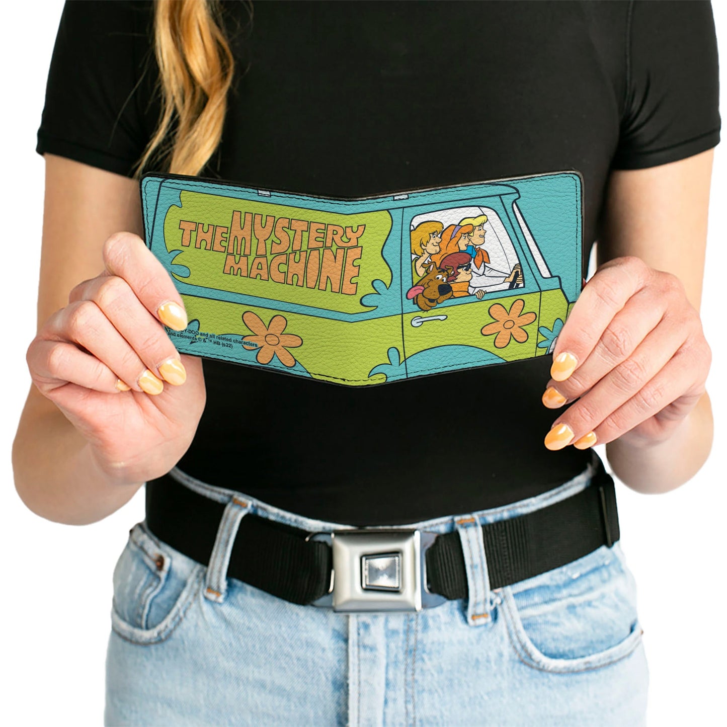 Bi-Fold Wallet - Scooby Doo Group Driving Mystery Machine Side Pose Blue