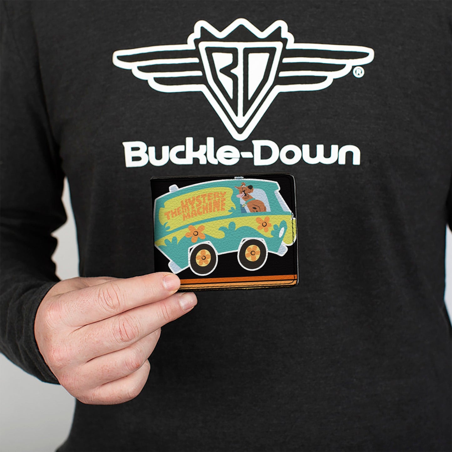 Bi-Fold Wallet - Scooby Doo Mystery Machine Pose PEDDLE TO THE MEDDLE Black/White