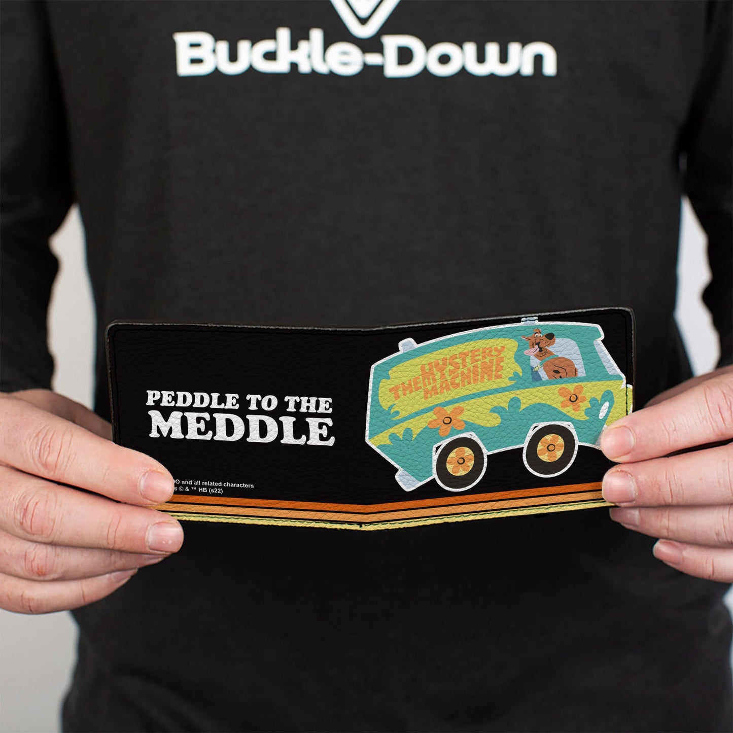 Bi-Fold Wallet - Scooby Doo Mystery Machine Pose PEDDLE TO THE MEDDLE Black/White