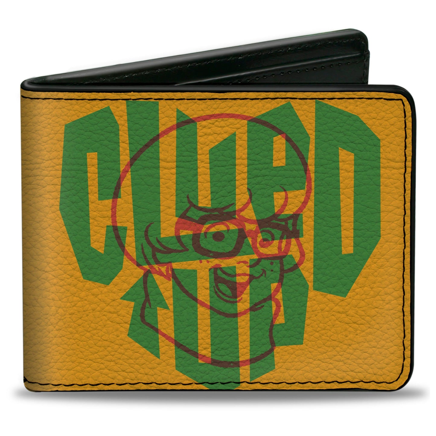 Bi-Fold Wallet - Scooby Doo Velma Smiling Face CLUED UP Yellow/Green/Red