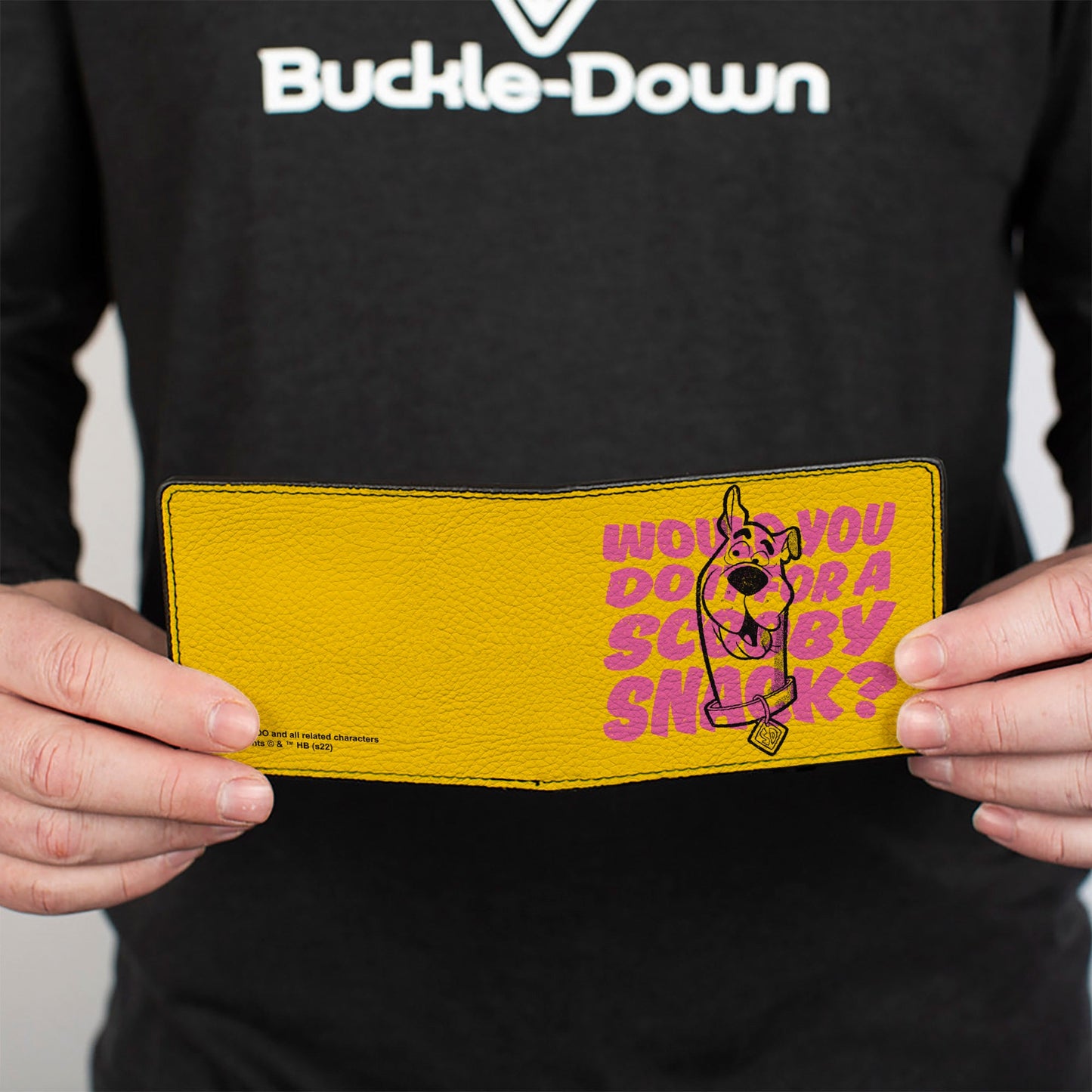 Bi-Fold Wallet - Scooby Doo WOULD YOU DO IT FOR A SCOOBY SNACK? Pose Yellow/Pink/Black