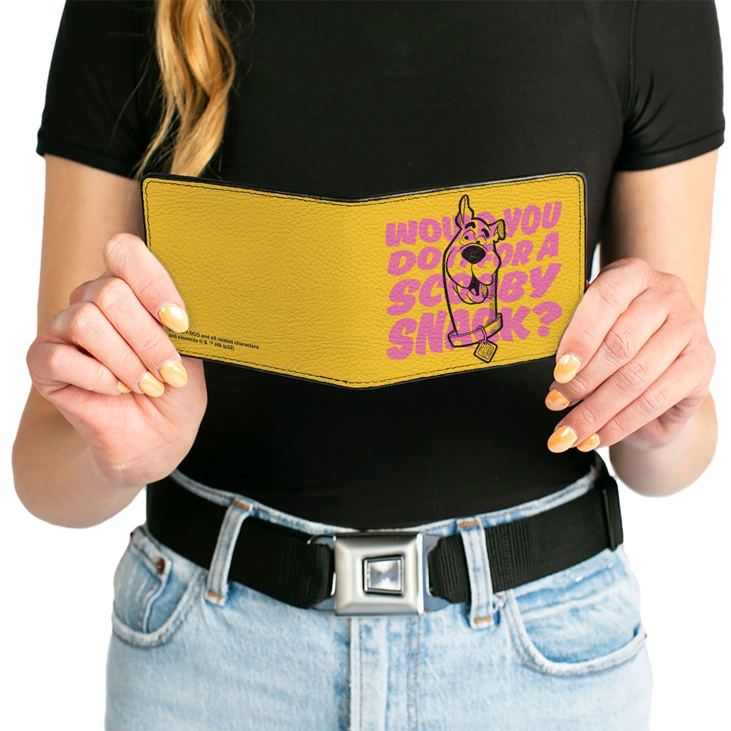 Bi-Fold Wallet - Scooby Doo WOULD YOU DO IT FOR A SCOOBY SNACK? Pose Yellow/Pink/Black