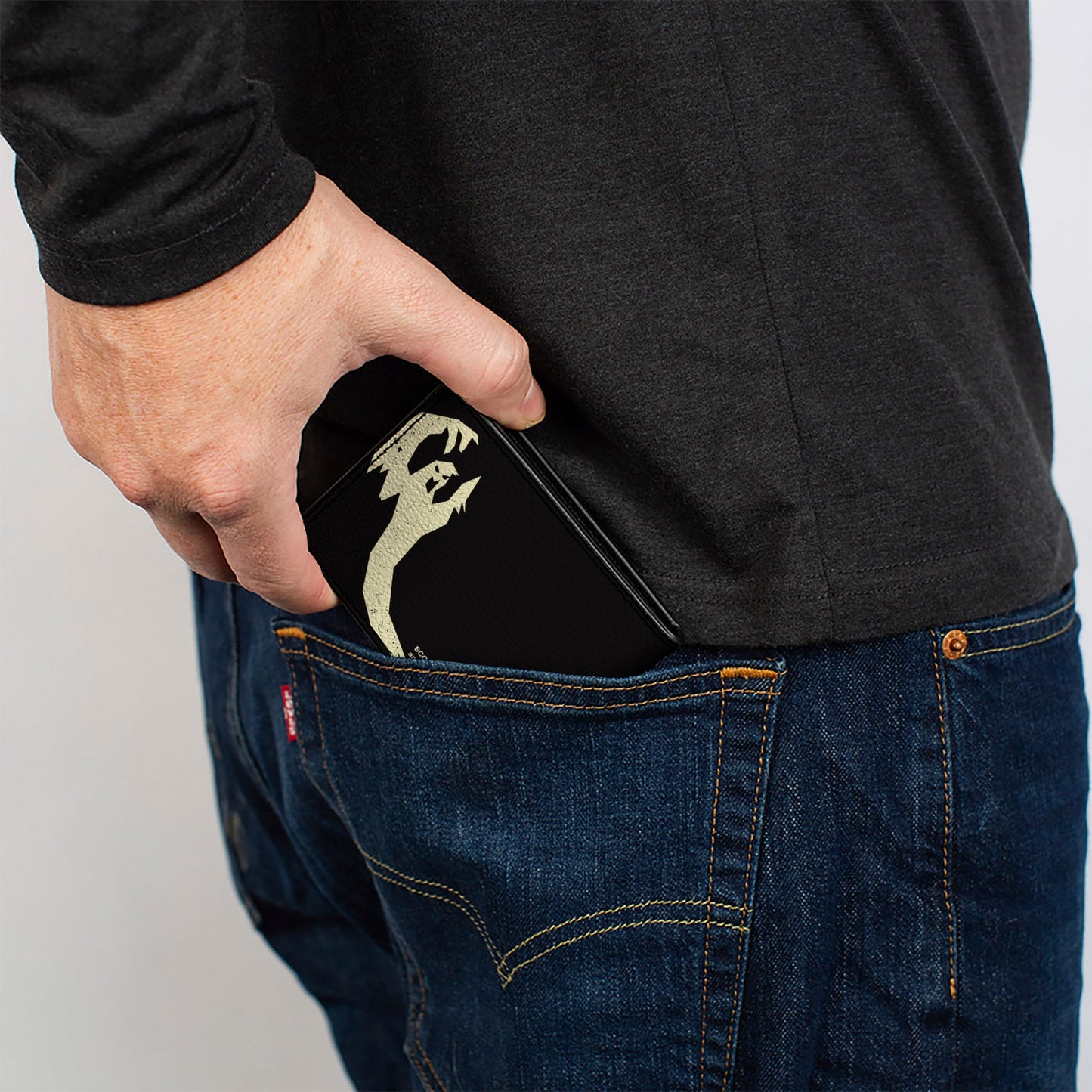 Bi-Fold Wallet - Scooby Doo Shaggy Scared GHOST! Pose Black