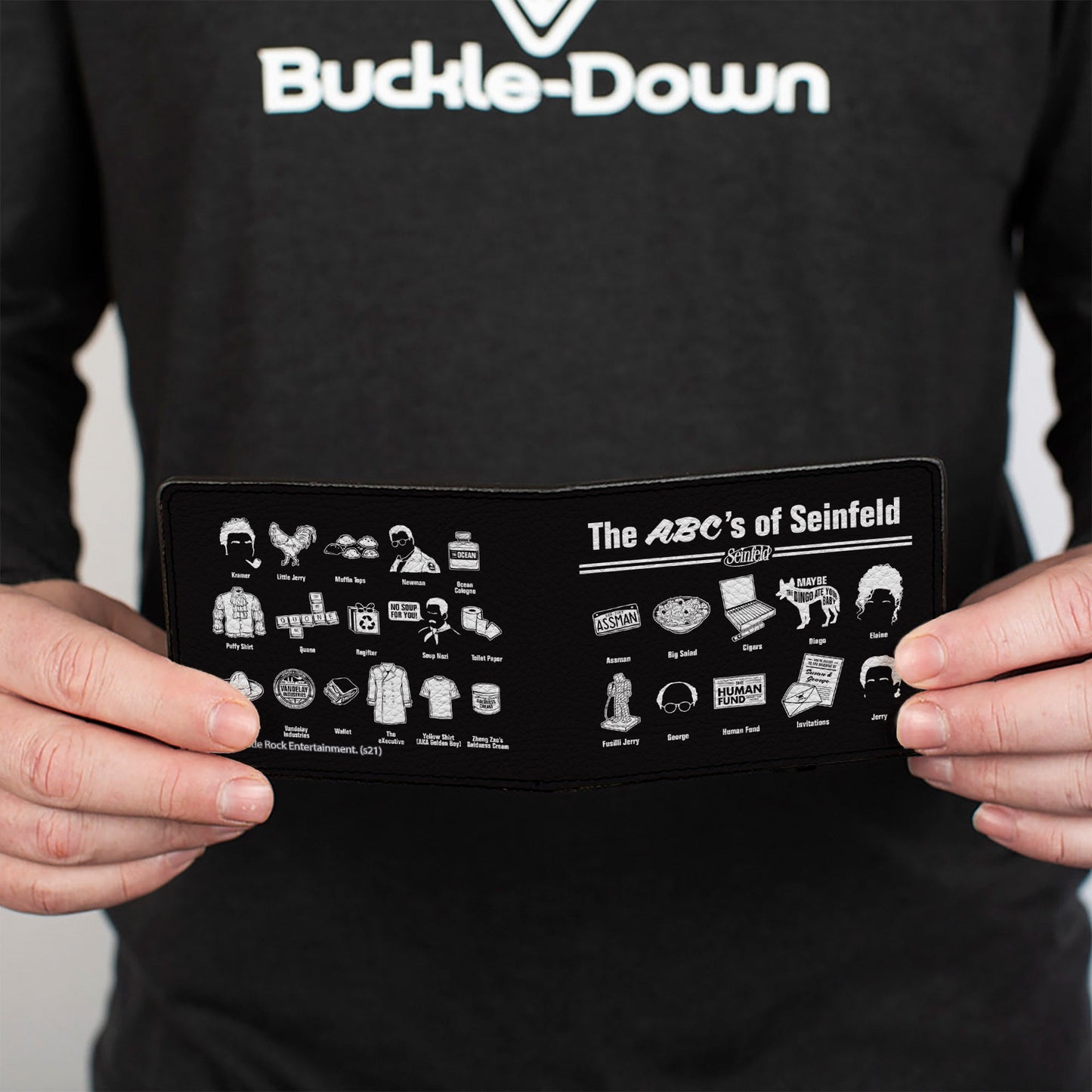 Bi-Fold Wallet - Seinfeld THE ABC's OF SEINFELD Icons Black White