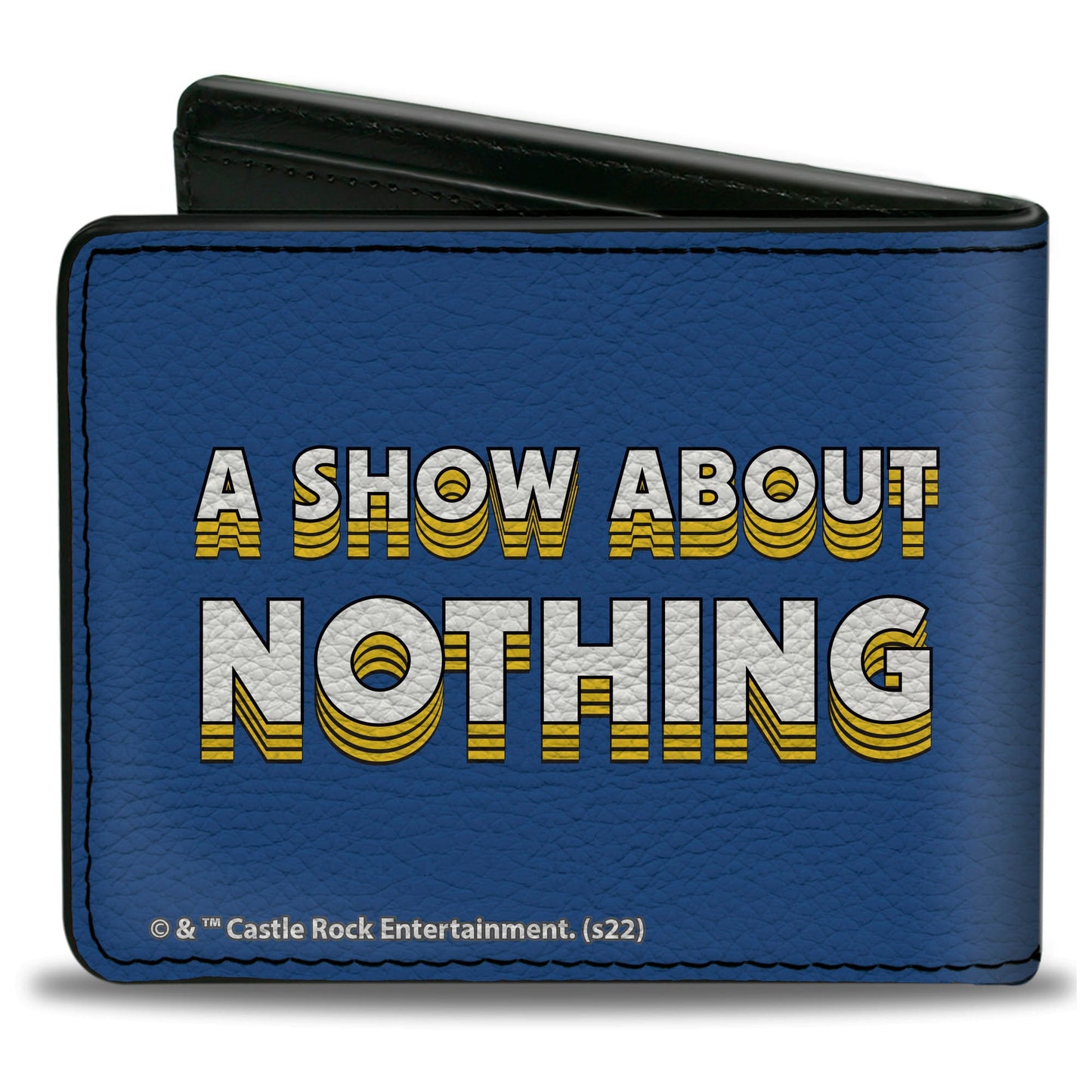 Bi-Fold Wallet - Seinfeld Group Pose + A SHOW ABOUT NOTHING Quote Blues Yellow White
