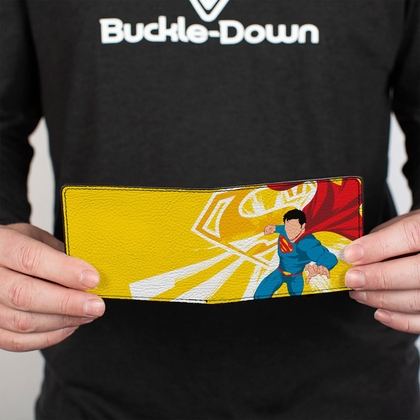 Bi-Fold Wallet - Superman Action Silhouette Pose Yellows/White