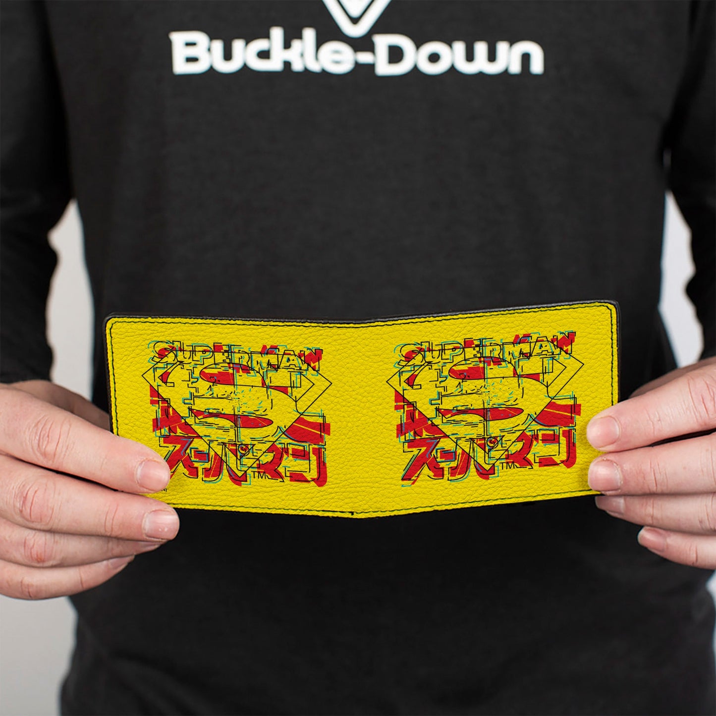 Bi-Fold Wallet - SUPERMAN Shield with Japanese Text Yellow/Red