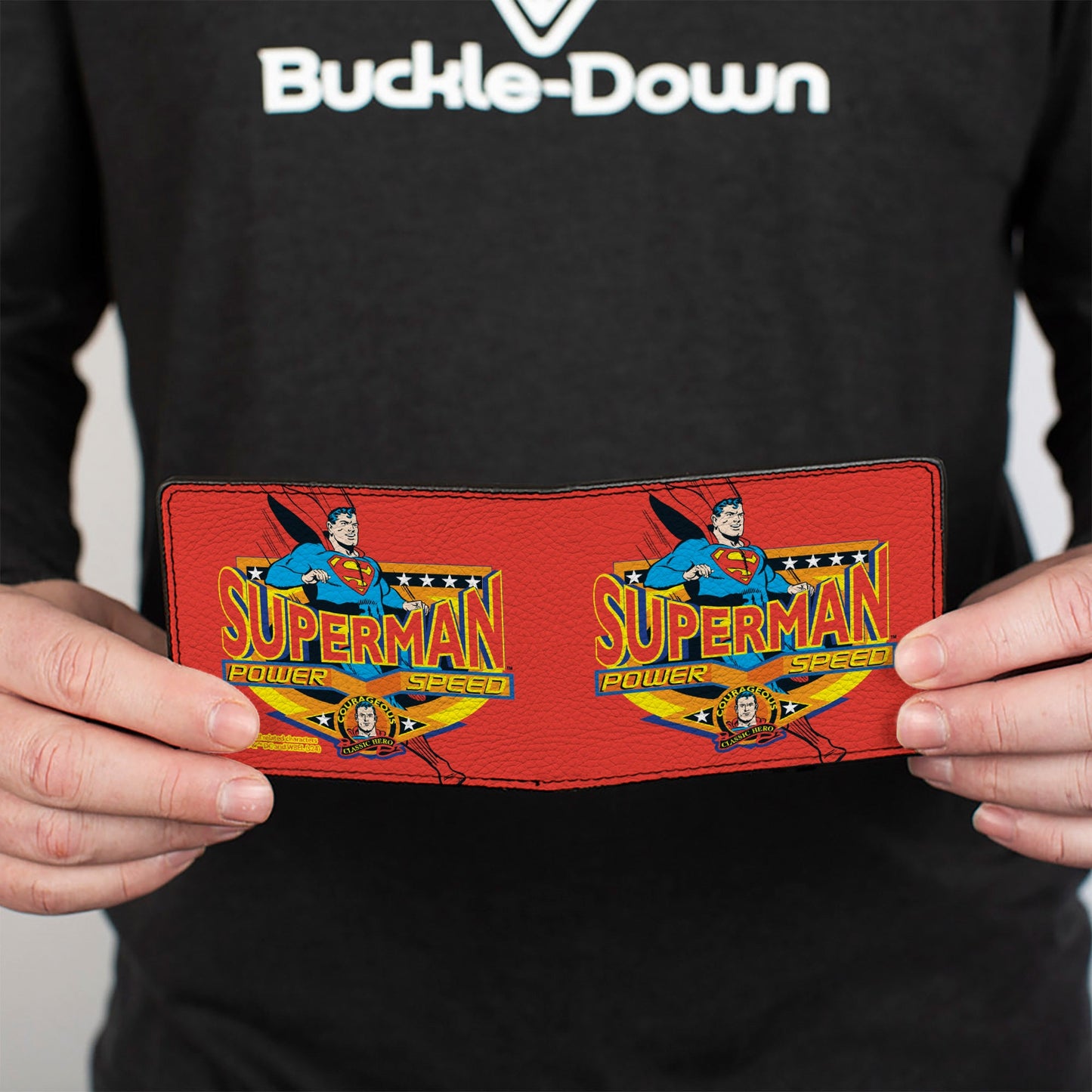 Bi-Fold Wallet - SUPERMAN POWER SPEED Pose Badge Red