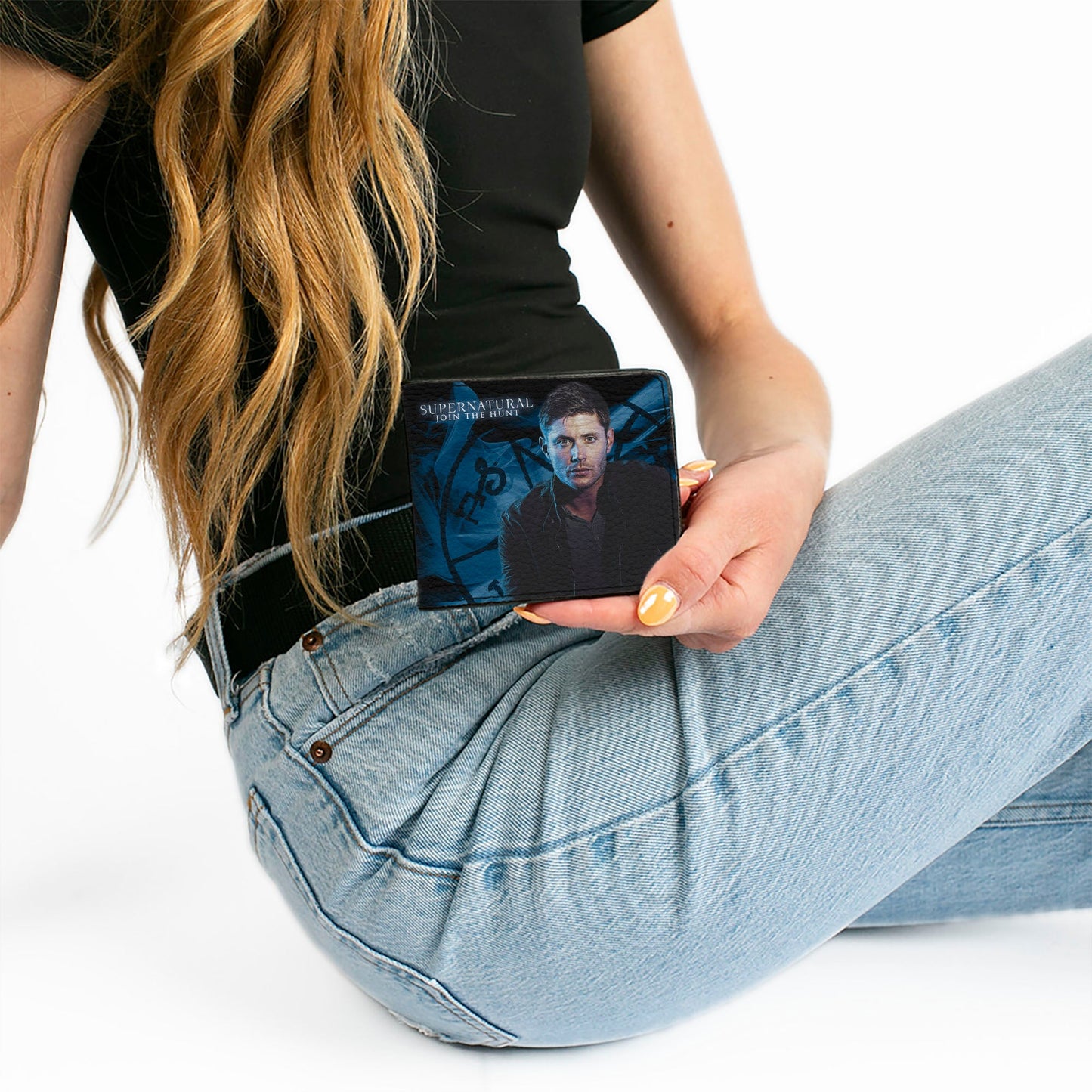 Bi-Fold Wallet - SUPERNATURAL Dean Pose2 JOIN THE HUNT Blues White