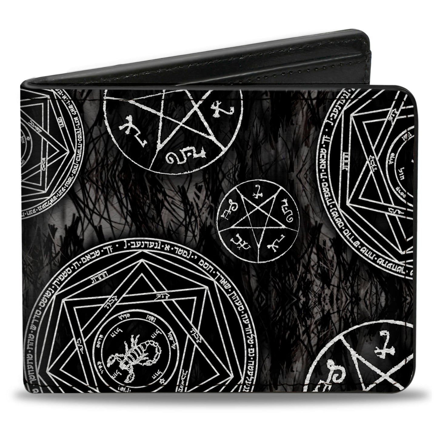 Bi-Fold Wallet - Supernatural Devil's Trap Pentagrams Grays Black White