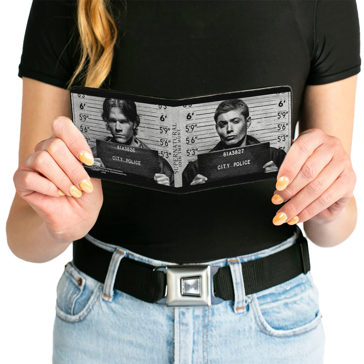 Bi-Fold Wallet - Supernatural Dean + Sam Mug Shots Grays Black White