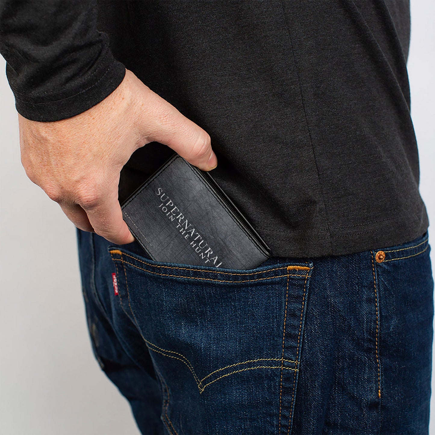 Bi-Fold Wallet - Supernatural NOTHING IN OUR LIVES IS SIMPLE Devil's Trap Symbol + Logo Grays