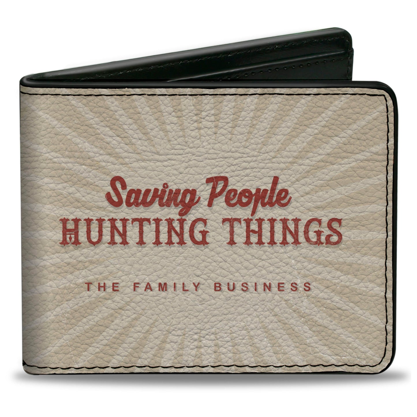 Bi-Fold Wallet - SUPERNATURAL SAVING PEOPLE HUNTING THINGS 4-Character Poses Red/Beige/Black