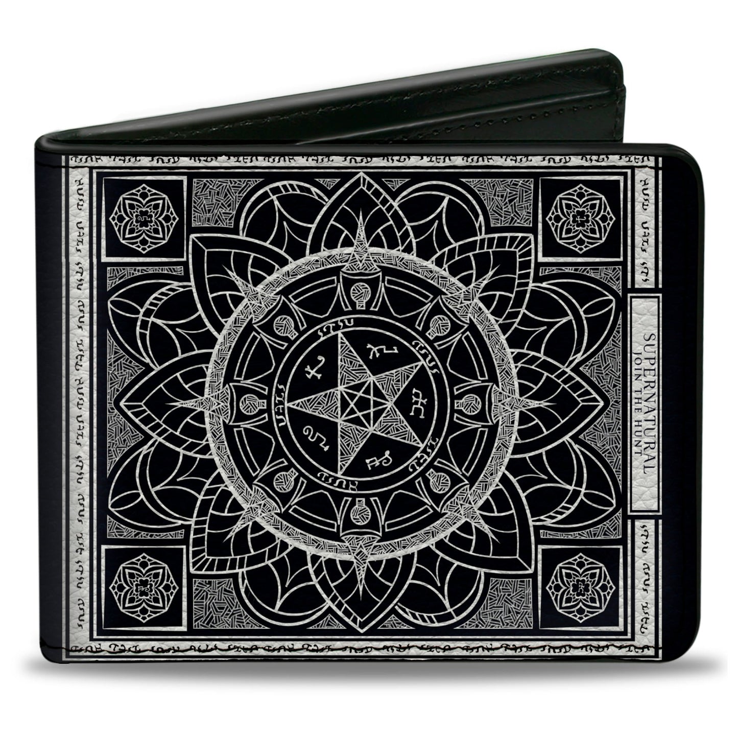Bi-Fold Wallet - Supernatural Pentagram Mandala Black/White