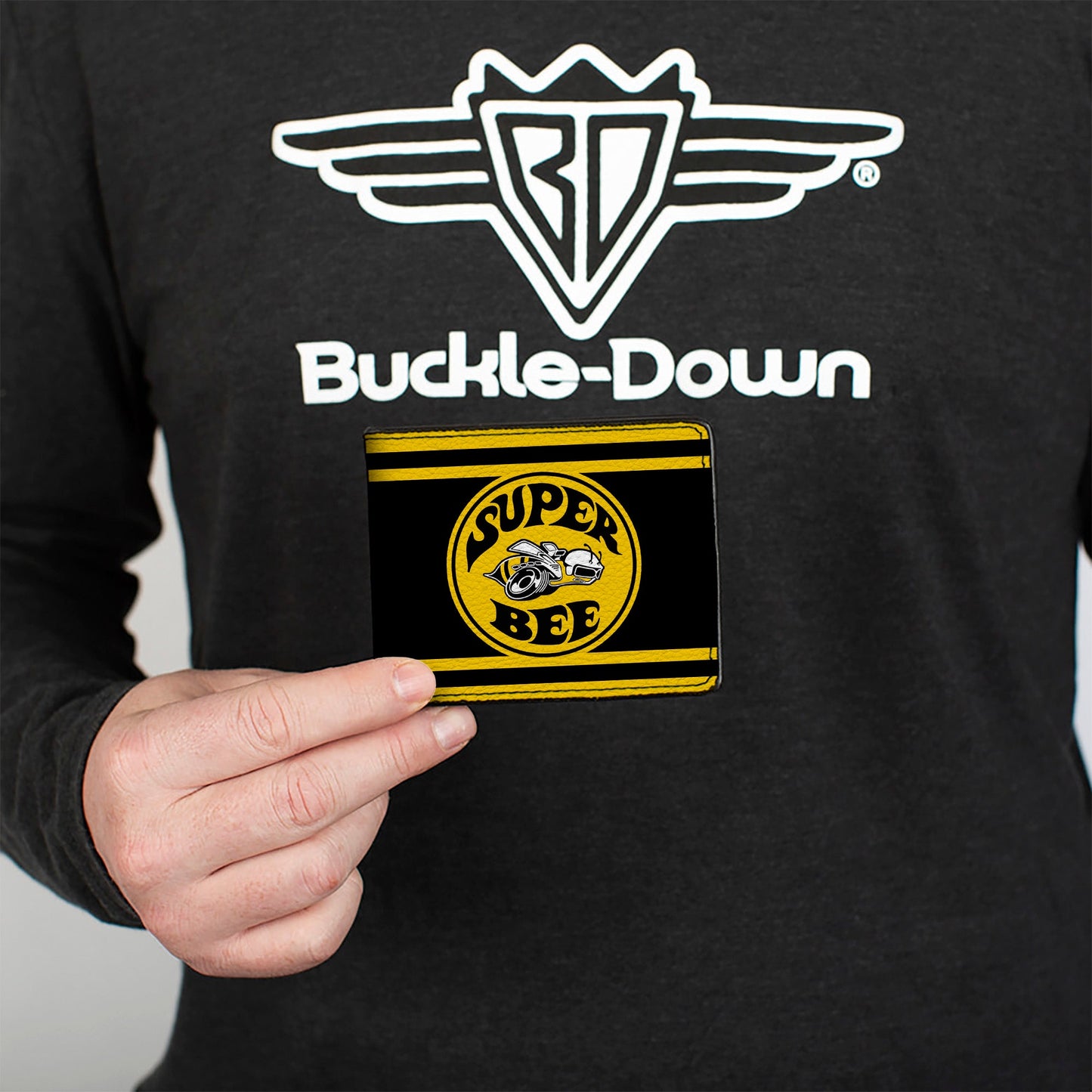 Bi-Fold Wallet - SUPER BEE Logo Stripes Black Yellow