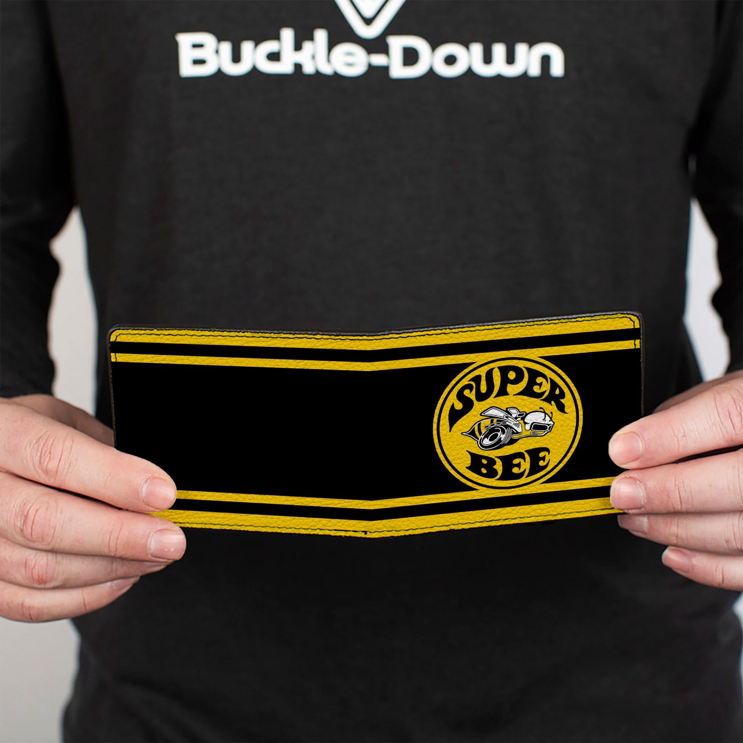 Bi-Fold Wallet - SUPER BEE Logo Stripes Black Yellow