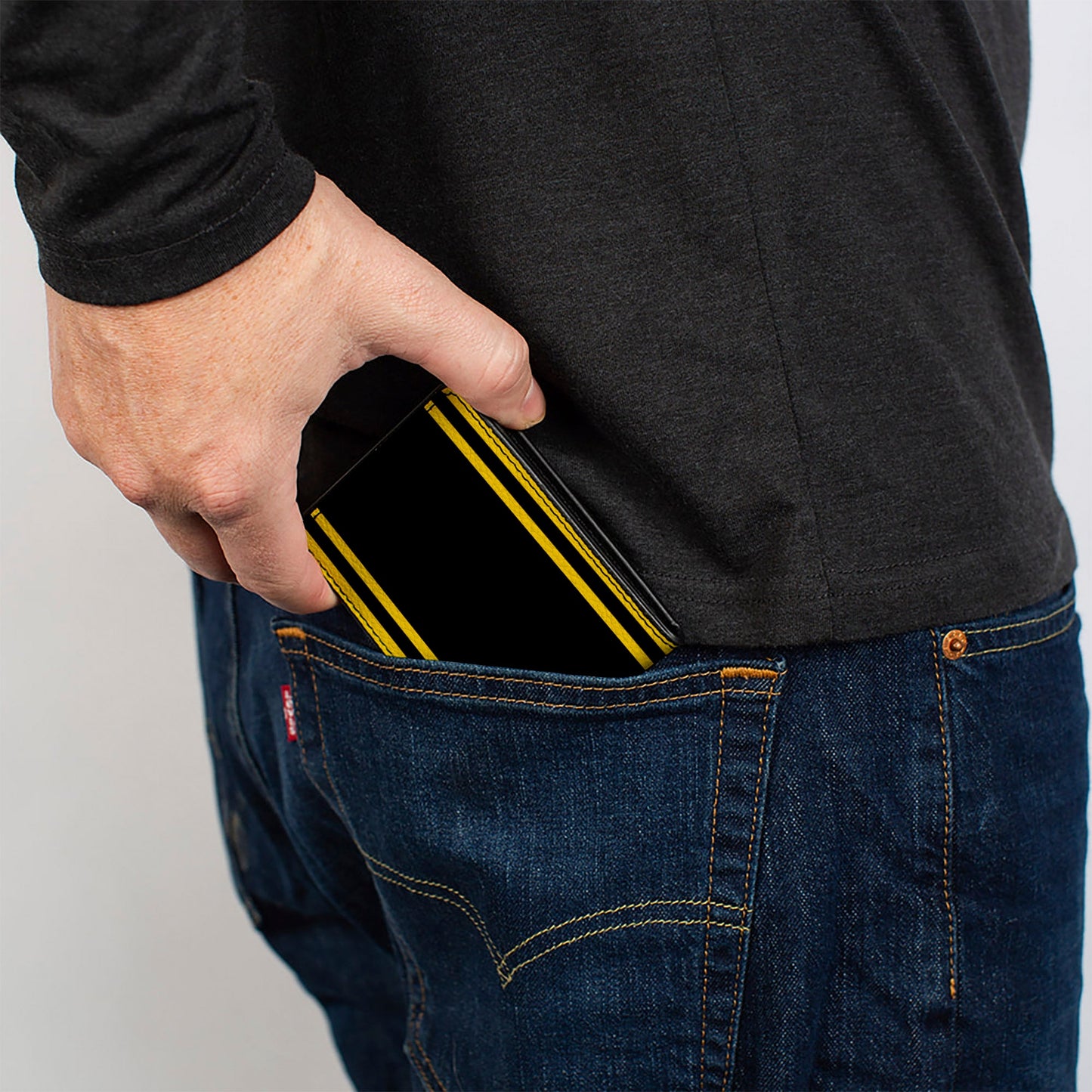Bi-Fold Wallet - SUPER BEE Logo Stripes Black Yellow