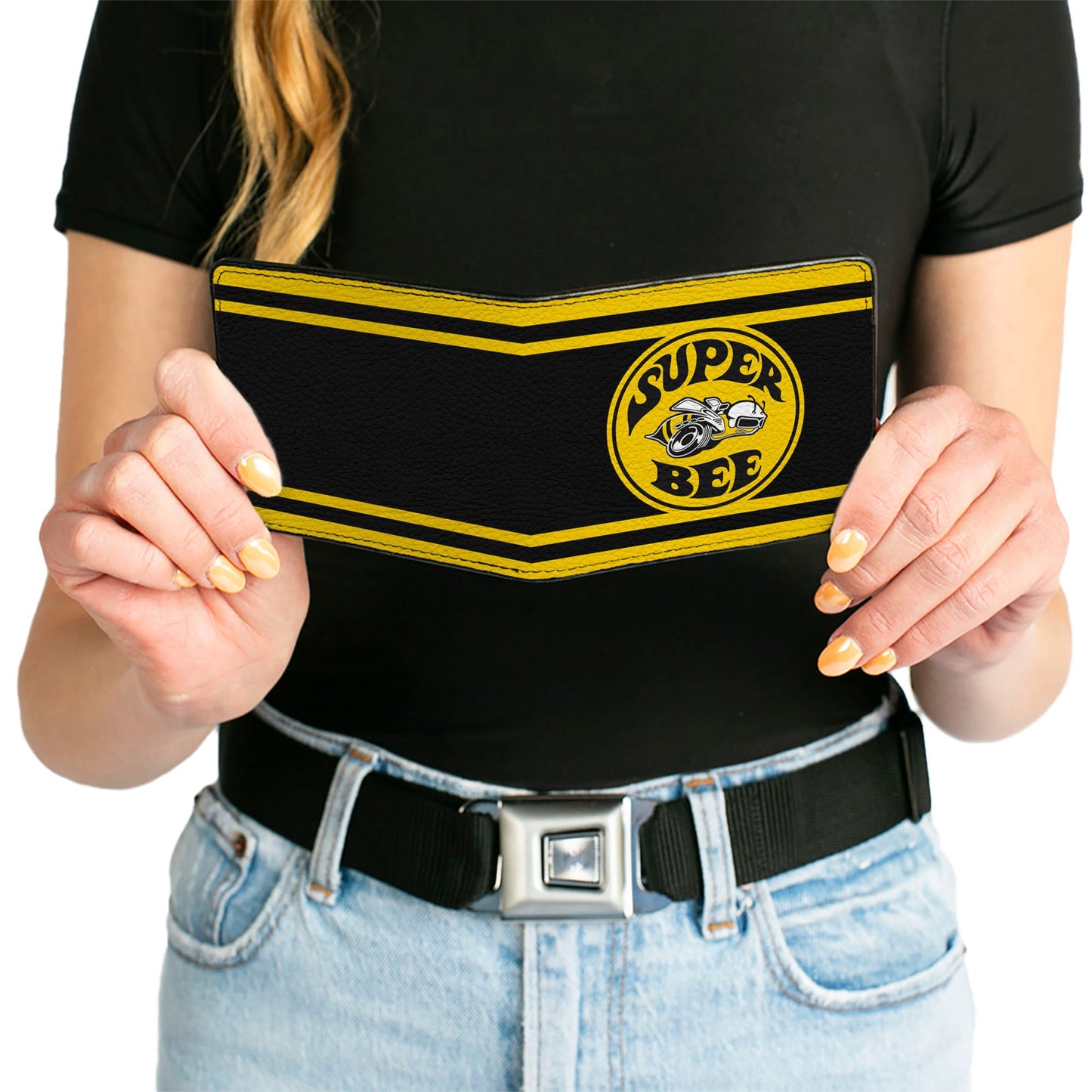 Bi-Fold Wallet - SUPER BEE Logo Stripes Black Yellow