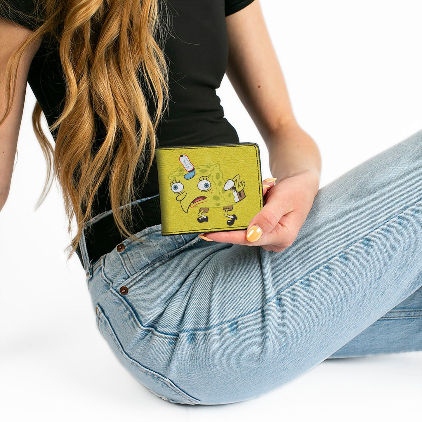 Bi-Fold Wallet - Mocking SpongeBob Pose Pineapple CLOSE-UP Yellows