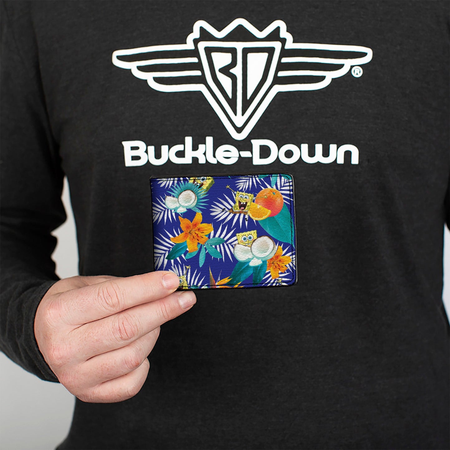 Bi-Fold Wallet - SpongeBob Poses Tropical Orange and Coconut Collage Blues