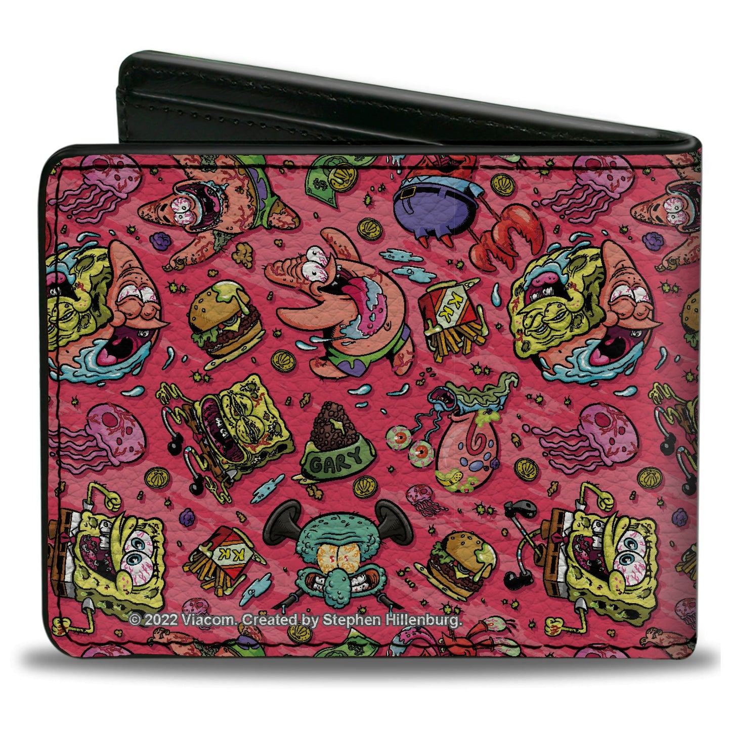 Bi-Fold Wallet - SpongeBob Funky Character Swirl Collage Pinks