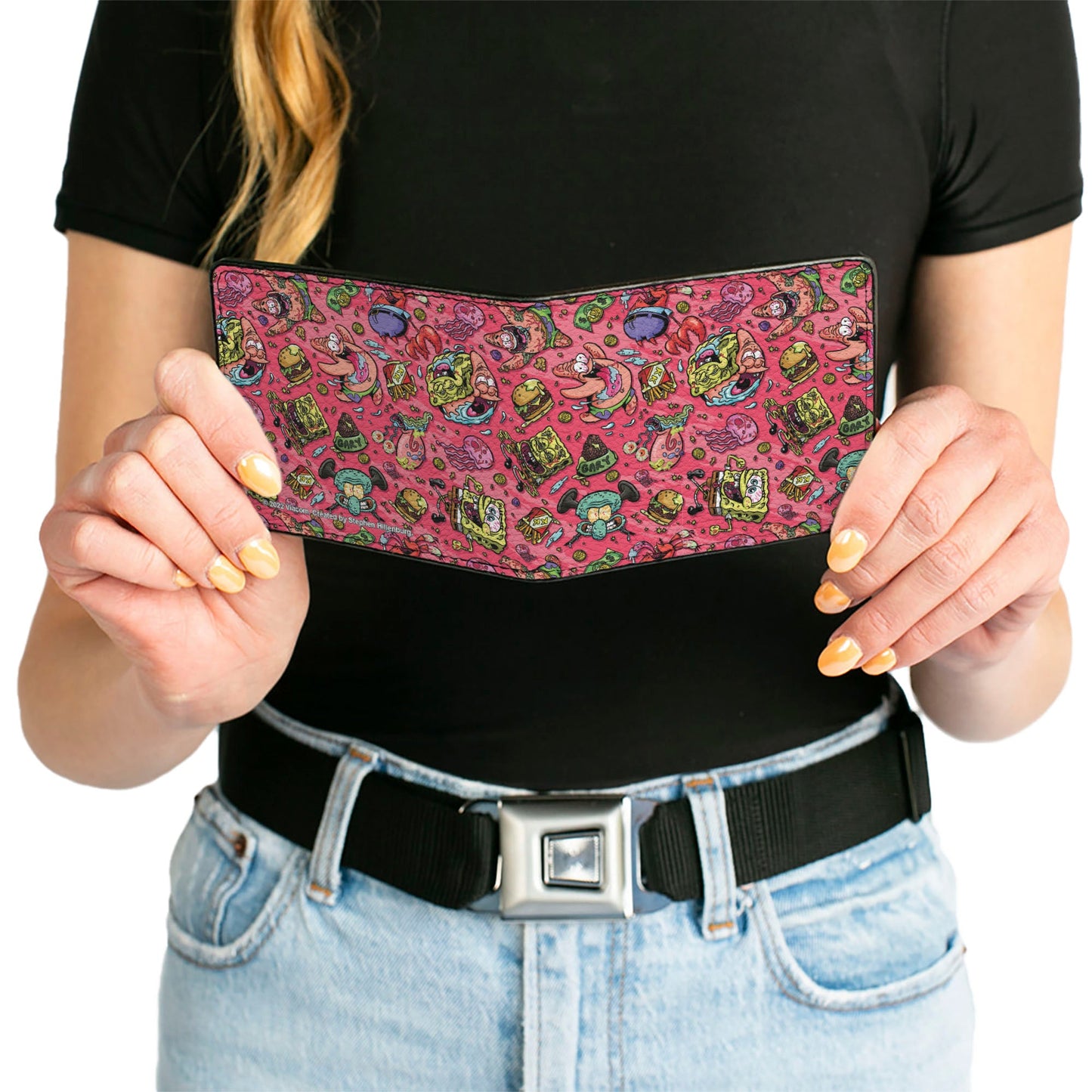 Bi-Fold Wallet - SpongeBob Funky Character Swirl Collage Pinks