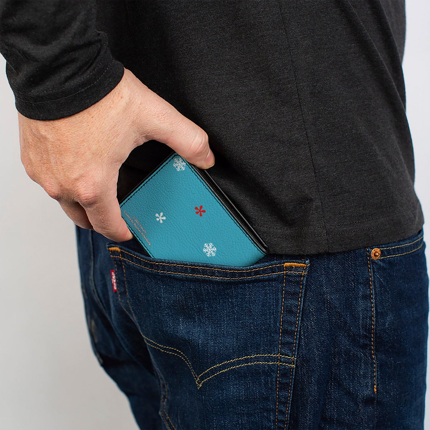 Bi-Fold Wallet - SpongeBob Squidward KRABBY CHRISTMAS Pose Blue